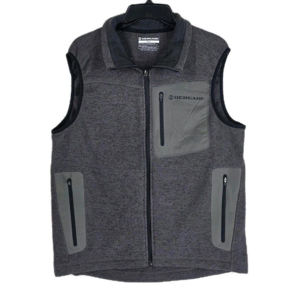 Bergara Vest High Loft Sweater Fleece Men S Gray Zip Multipocket CCW Outdoor NWT